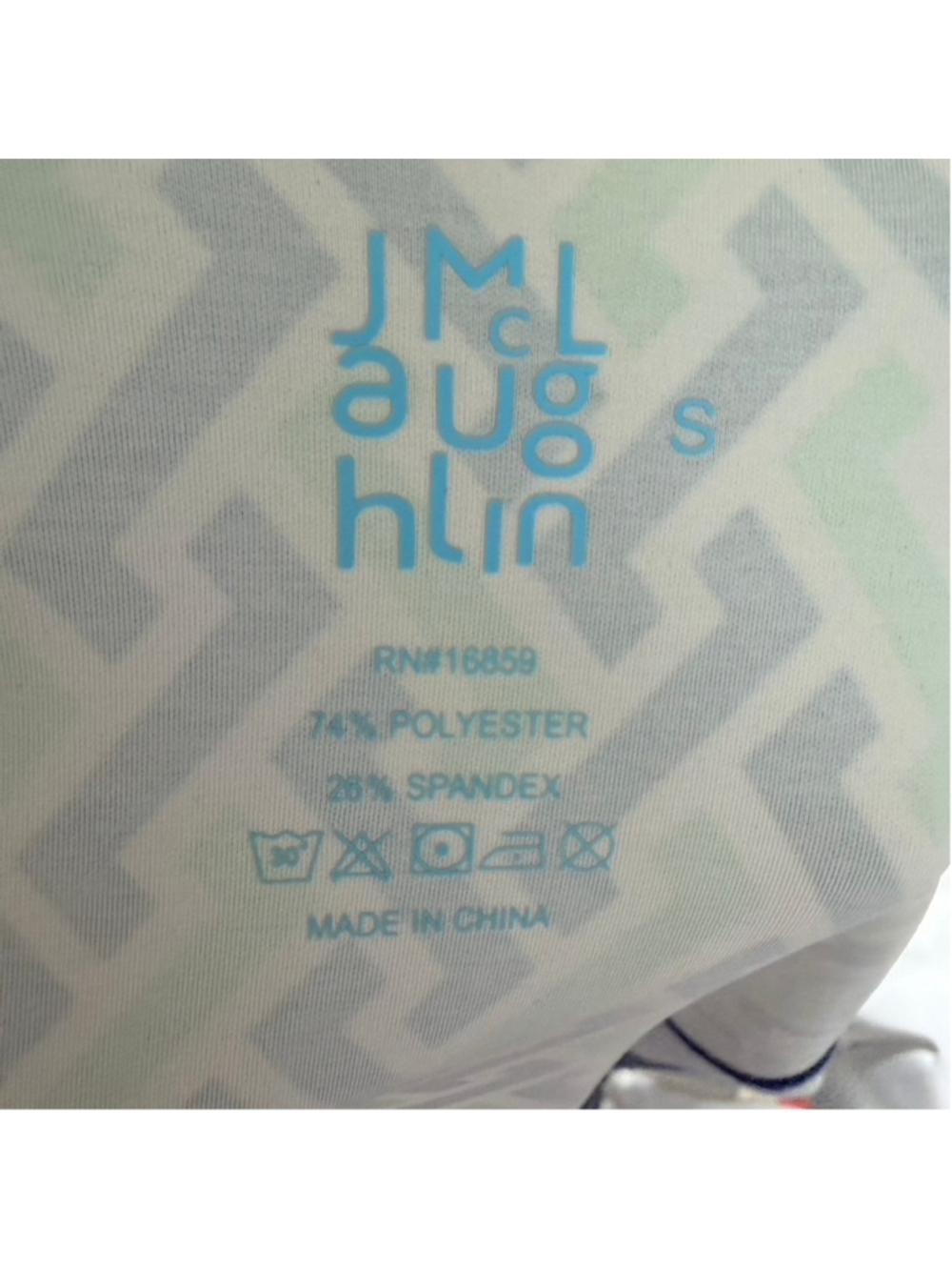 J. McLaughlin Billie Active Jacket Navy Green Geometric Sporty Full Zip Size S - Picture 11 of 11